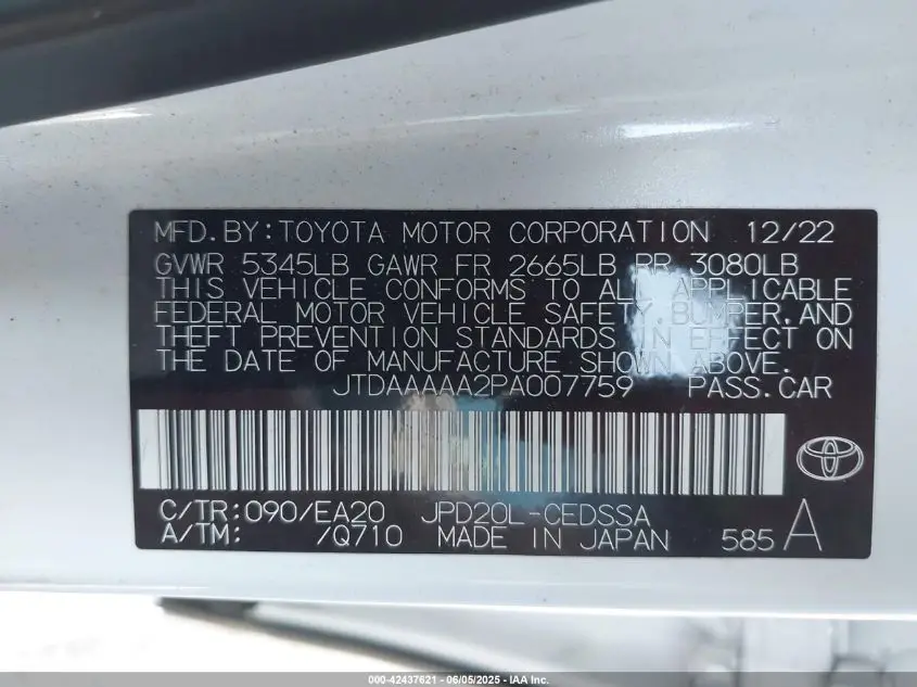 TOYOTA MIRAI 2023 WHITE Photo 16