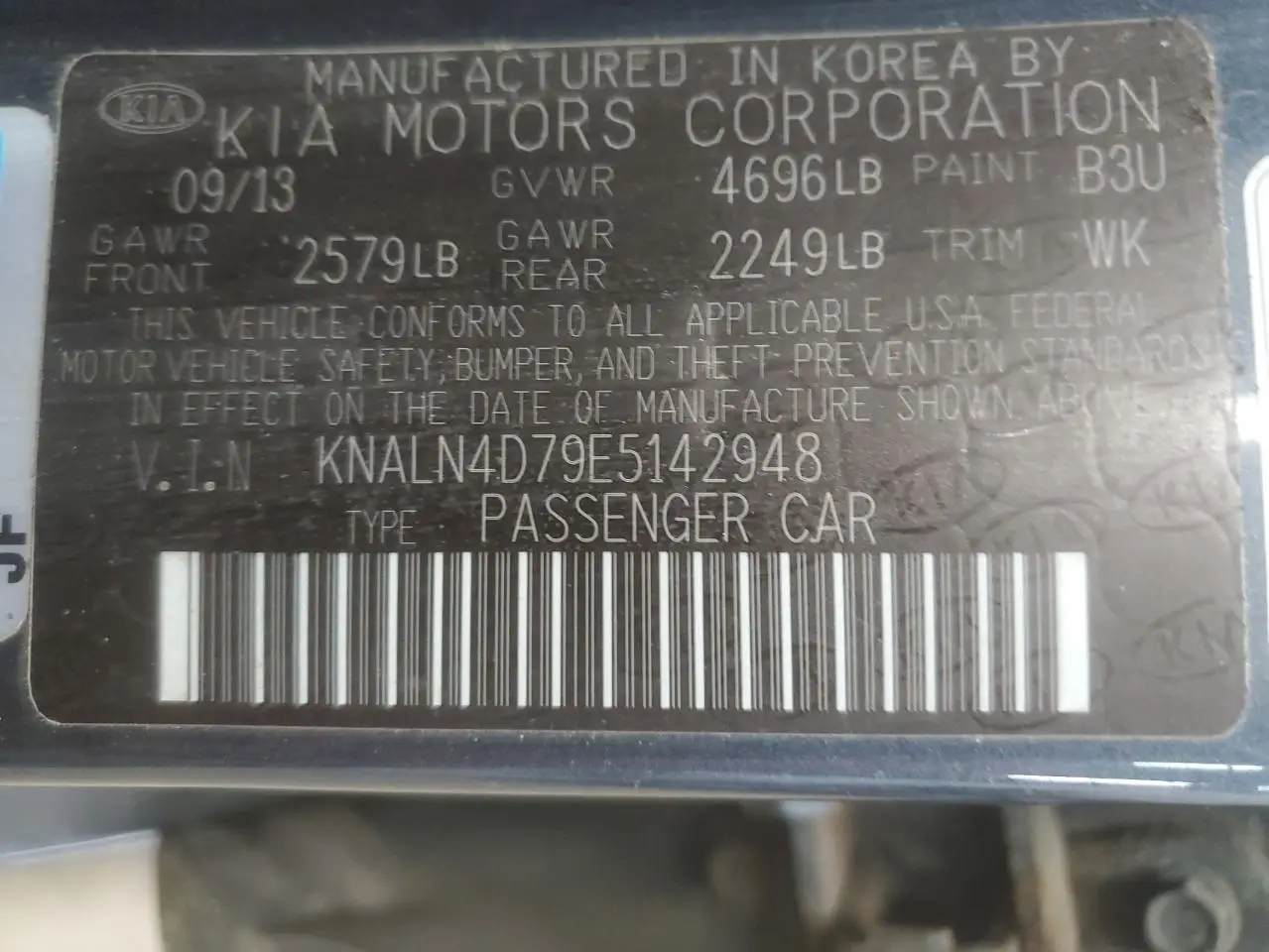 KIA CADENZA 2014 BLUE Photo 4