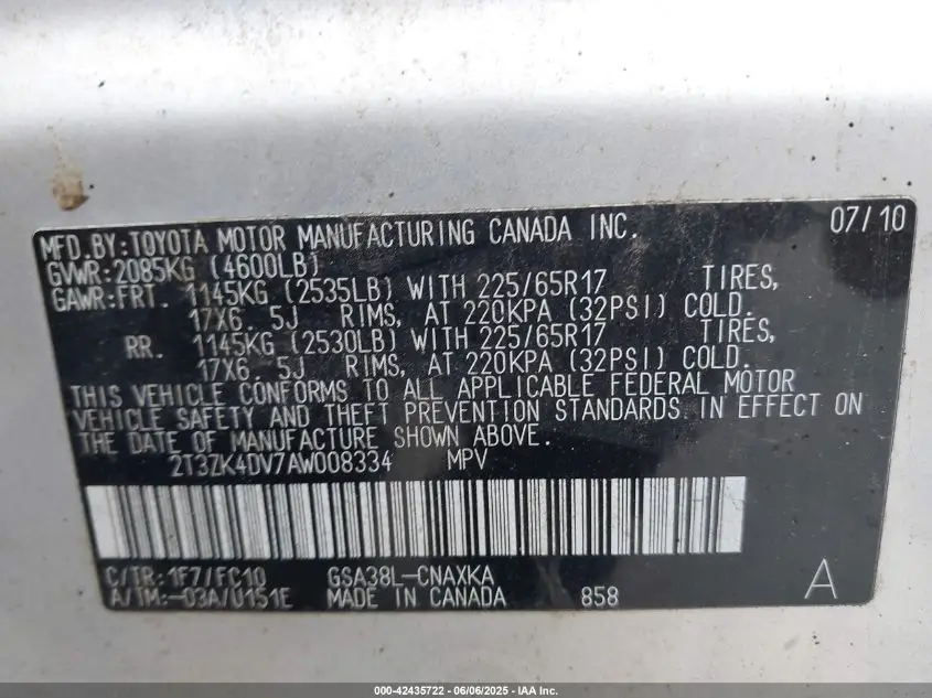 TOYOTA RAV4 2010 SILVER Photo 18